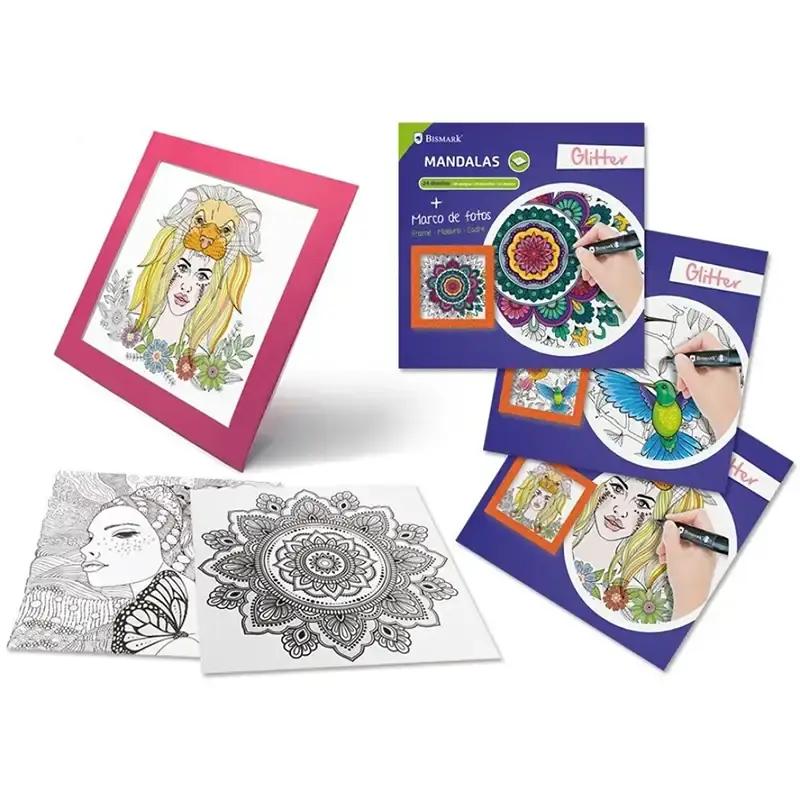 328095-LIBRO MANDALAS BRILLANTINA 24 HOJAS + MARCO COLOR.webp