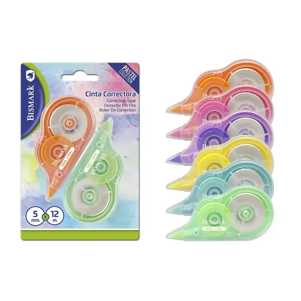 
CINTA CORRECTORA BISMARK PASTEL 12 M PACK 2 UD 