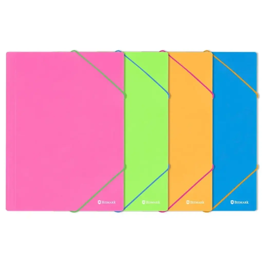 CARPETA GOMAS Y SOLAPAS PP A4 NEON