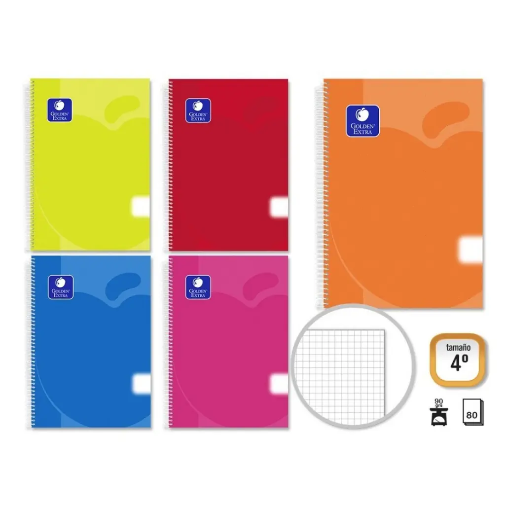 CUADERNO EXTRA T.P. 4º 80H. 90gr CUADROS - GOLDEN