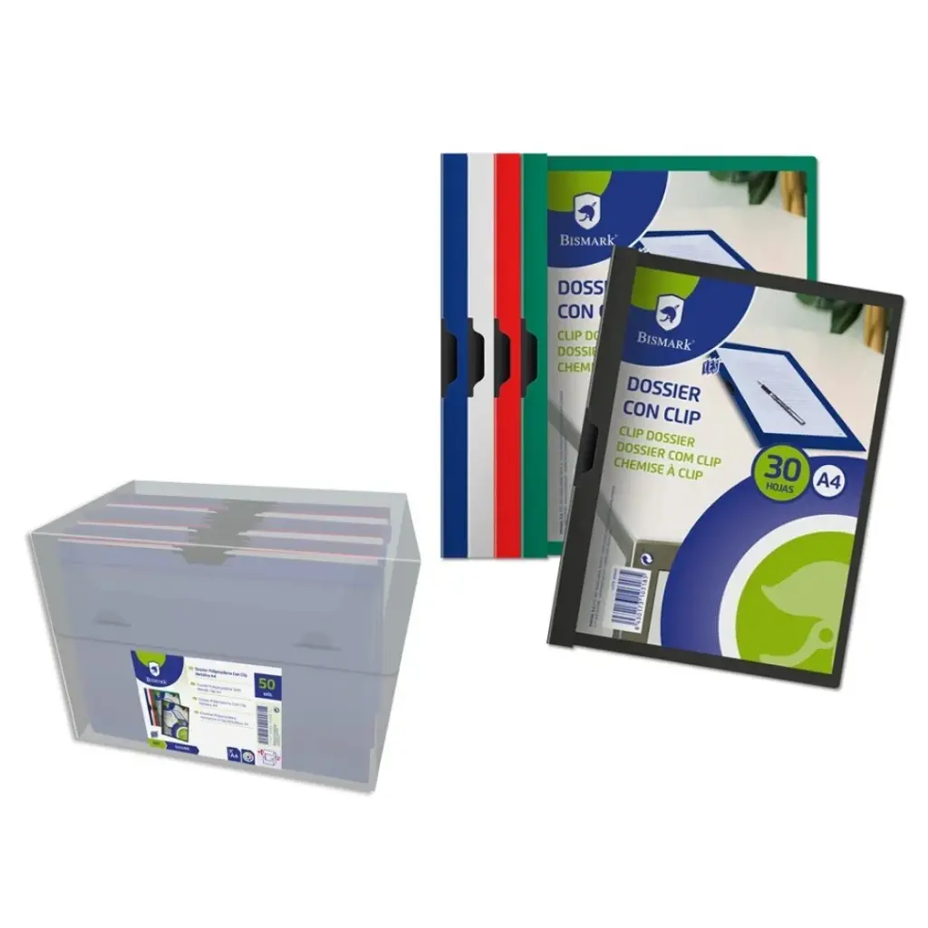 DOSSIER POLIPROPILENO CON CLIP METÁLICO A4, 310x225, COLORES SURTIDOS