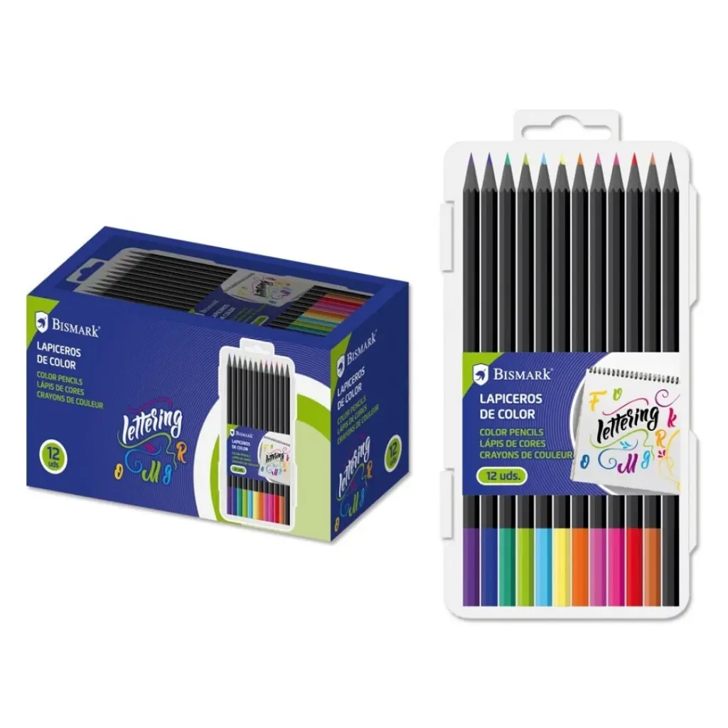 LAPICEROS 12 COLORES CAJA PVC LETTERING