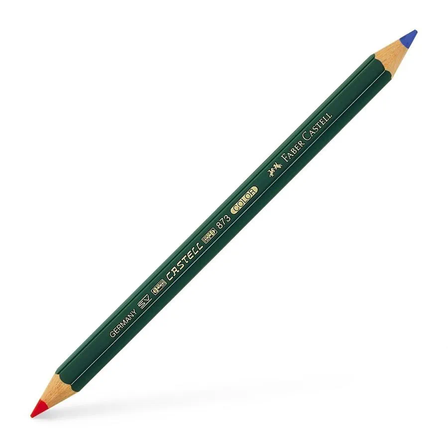 LAPIZ BICOLOR FABER CASTELL 873 COLOR GRUESO (ROJO-AZUL)