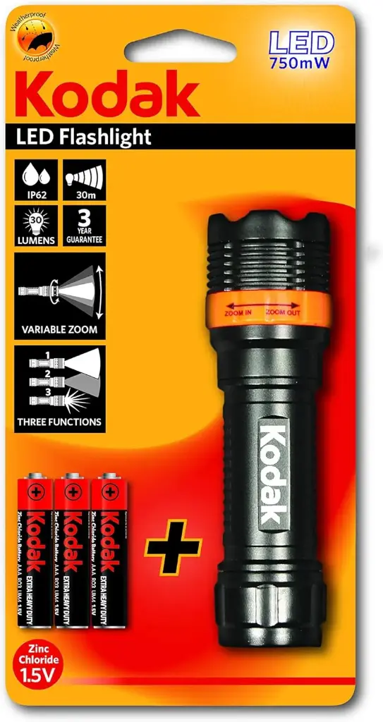 LINTERNA LED KODAK flashlight FOCUS 120 IP62 30 LUMENS