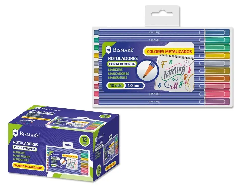 [328389] ROTULADOR PUNTA METALICA 10 COLORES SET LETTERING