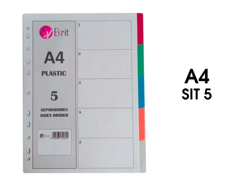 SEPARADORES PP A4 11 TALADROS 5 POSICIONES EKRIT