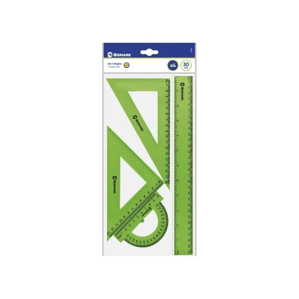 SET BISMARK 4 REGLAS VERDE BISMARK (30 CM)