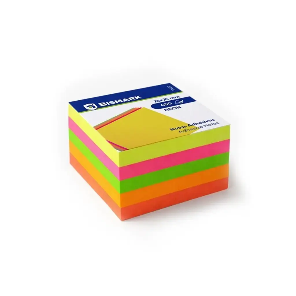 TACO ADHESIVO NEON 76x76 MM 450 HOJAS