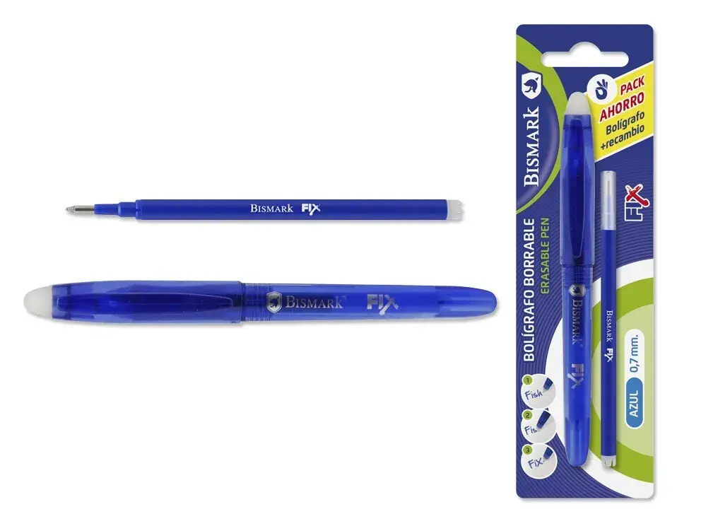 [329570] BOLIGRAFO BORRABLE BISMARK C/CAP+1 RECAMBIO (AZUL)