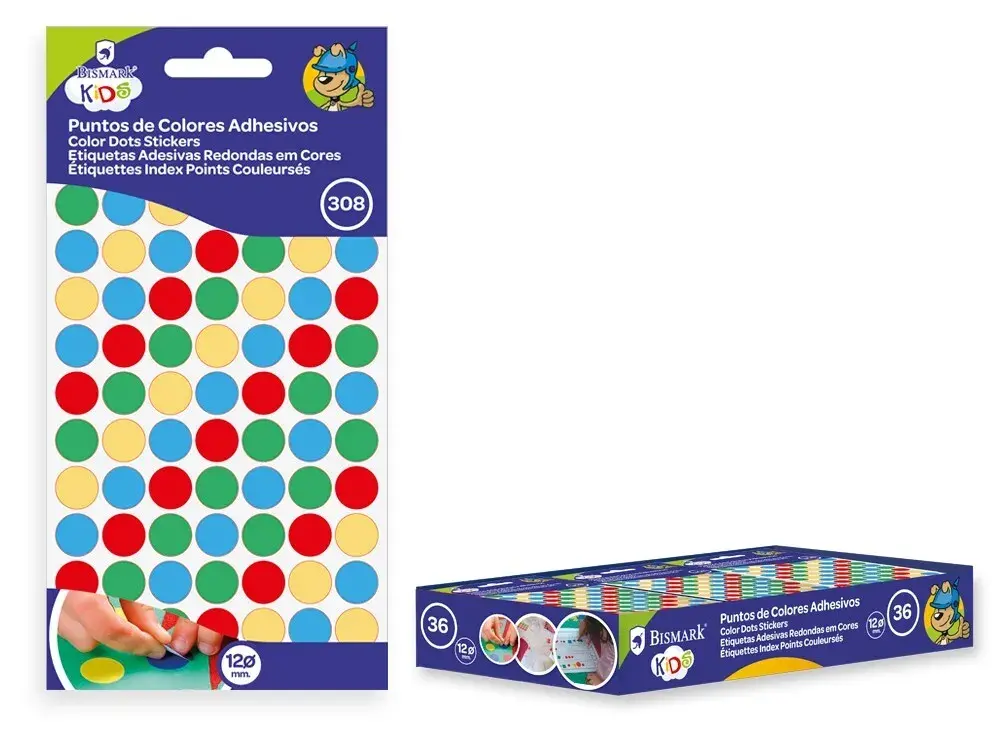 GOMETS COLORES ADHESIVOS Ø12mm- 4x77 UNIDADES