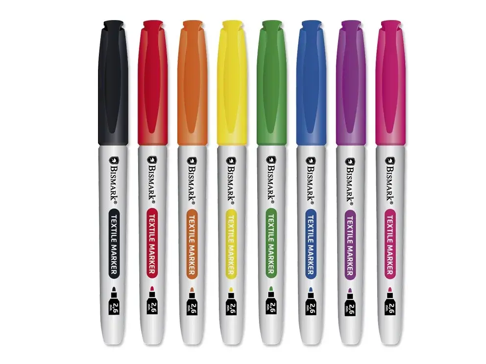 ROTULADOR PERMANENTE TEXTIL SET 8 COLORES VIVOS
