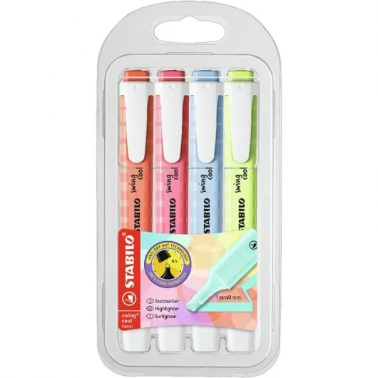 [275/4-08-1]  PACK X4 MARCADOR STABILO SWING COOL