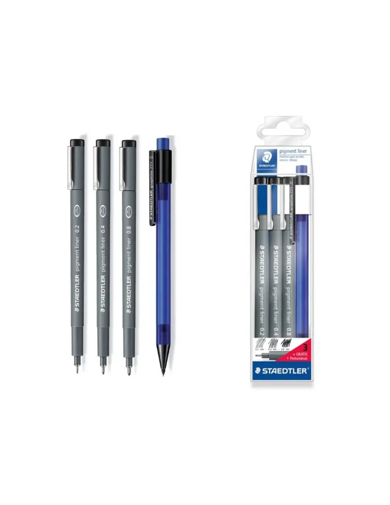 [308 S1WP3] PACK X3 Y PORTAMINAS 0,5 ROTULADOR CALIBRADO (0,8 0,4 0,2) 