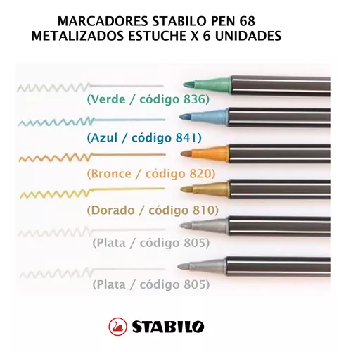 ROTULADOR METALIZADO STABILO PEN 68 (VERDE METALIZADO)