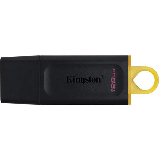 PPENDRIVE DATATRAVELER EXODIA 128GB C/TAPA PROTECTORA Y RANURA PARA COLGAR USB 3.2 NEGRO/AMARILLO KINGSTON
