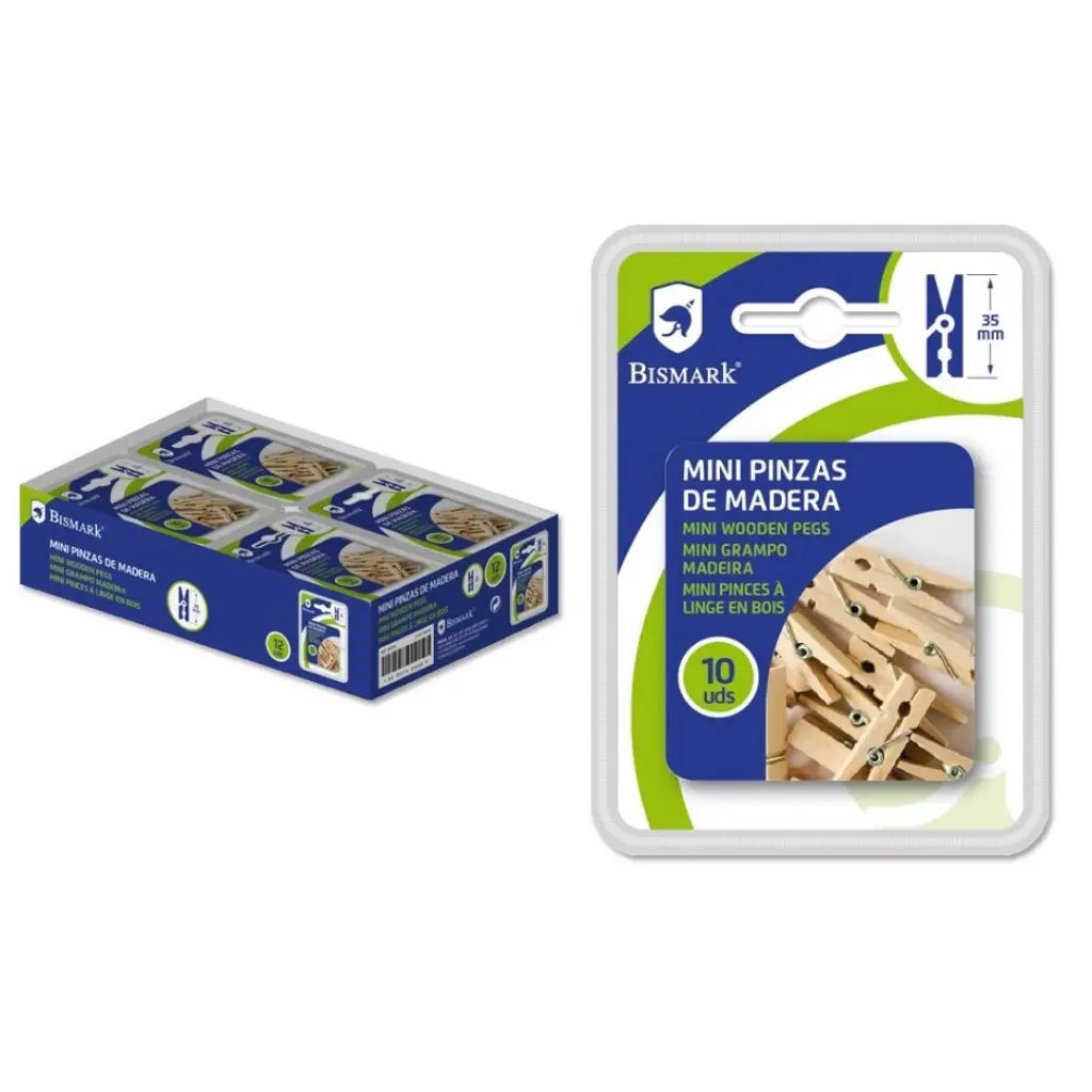 PINZAS MADERA 10 PCS. BISMARK