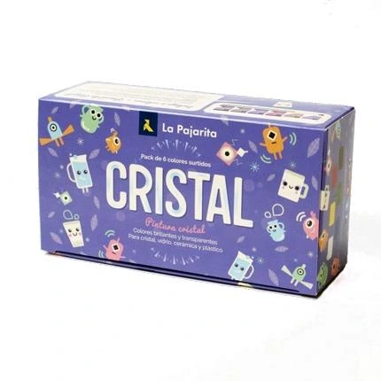 PINTURA PARA CRISTAL - PACK DE 6 COLORES LA PAJARITA