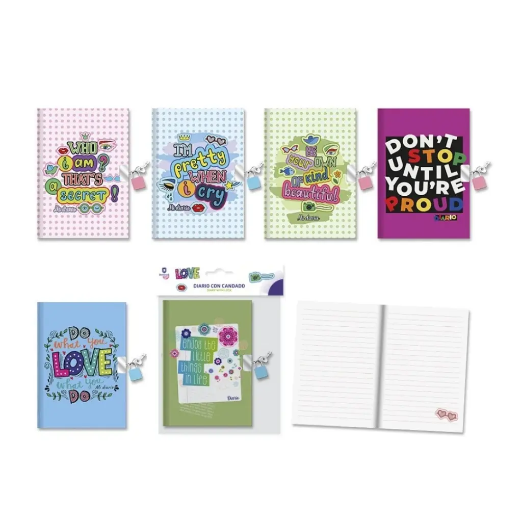 DIARIO CON CANDADO PRETTY