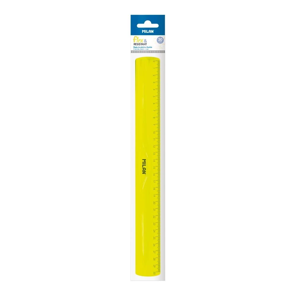 REGLA FLEXIBLE AMARILLA FLUOR MILAN 30 CM 