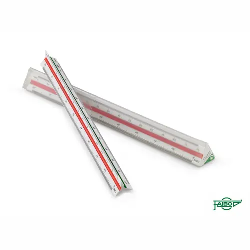 FAIBO REGLA ESCALA DE REDUCCIÓN 30CM - ESCALÍMETRO (1:100, 1:200, 1:250, 1:300, 1:400, 1:500)