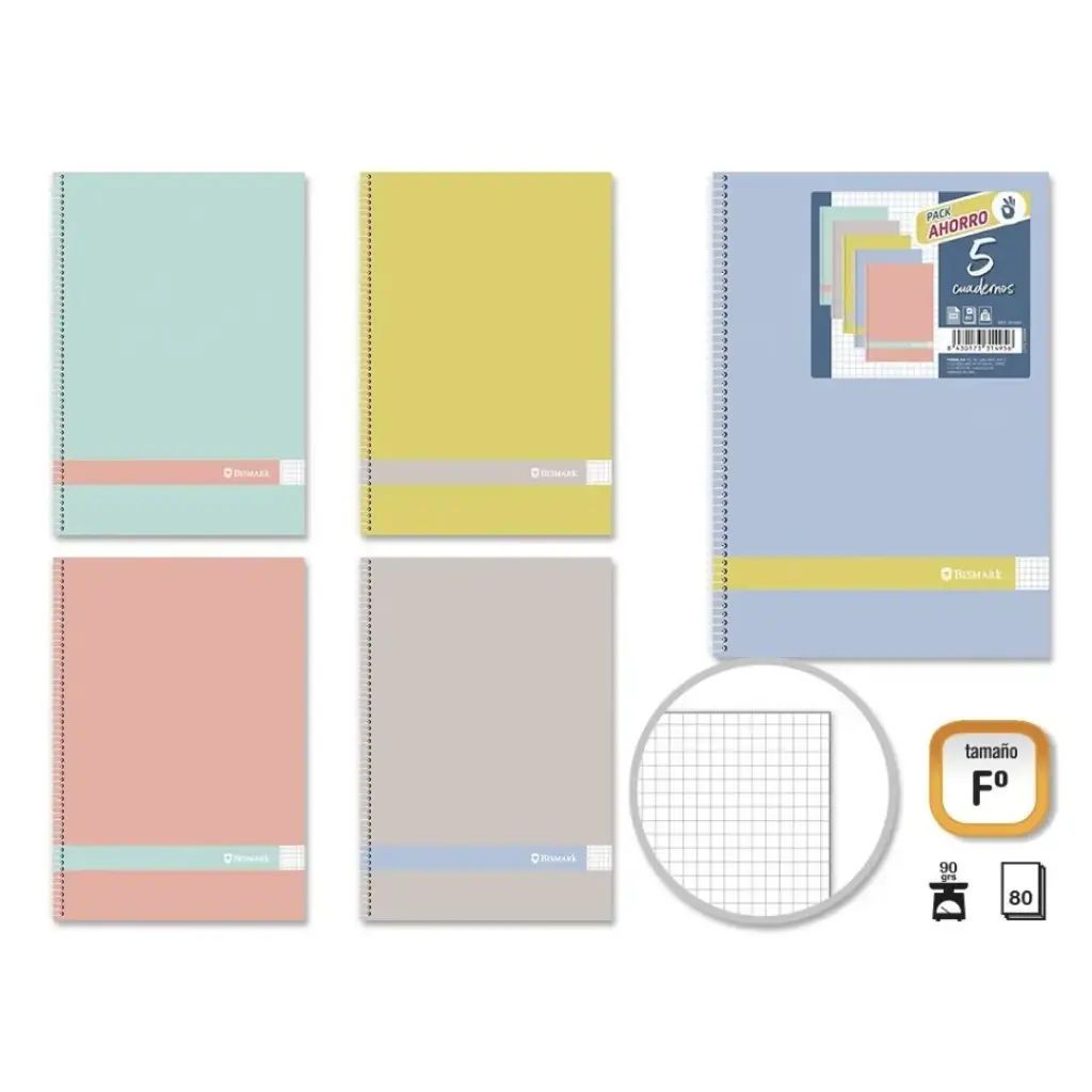 CUADERNOS MORANDI folio 80 hojas 90 grs  4X4