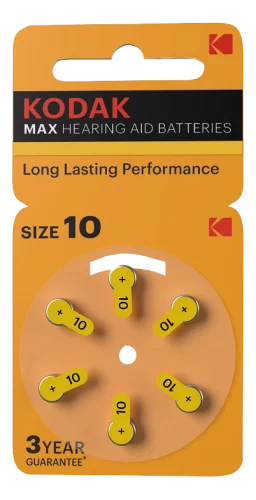 PILAS AUDIFONO AMARILLO KODAK MAX P10 / PR70 1,4V (PACK 6) 	 