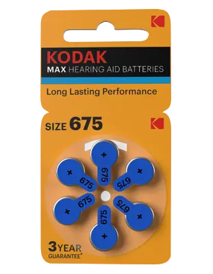PILA AUDIFONO AZUL KODAK MAX P675 / PR44 1,4V 