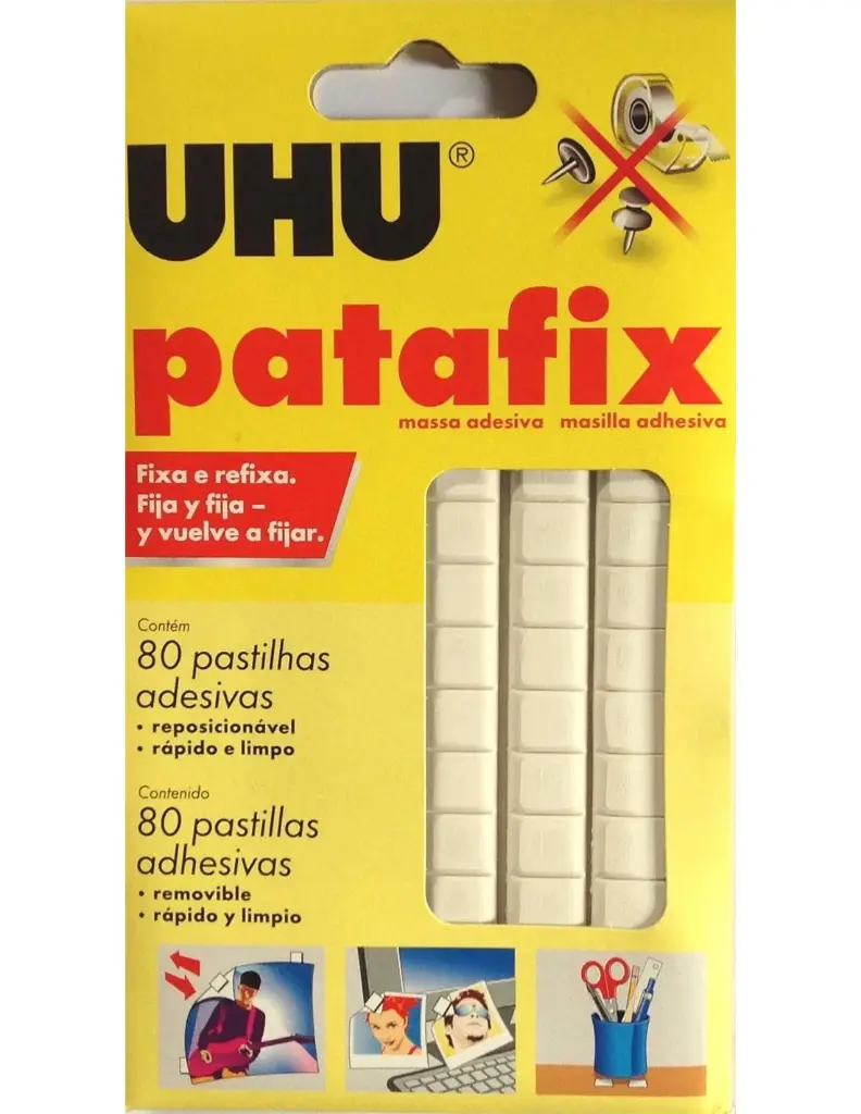 UHU MASILLA DE FIJACIÓN PATAFIX ADHESIVO REMOVIBLE 80 PASTILLAS