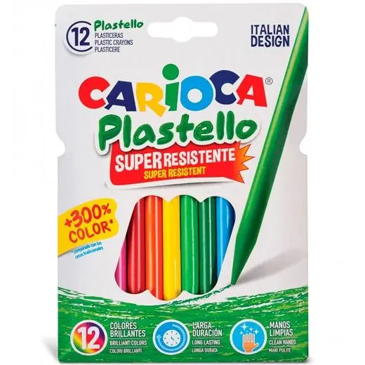[42711] PLASTICERAS RESISTENTES PLASTELLO ESTUCHE 12 colores surtidos - CARIOCA - 