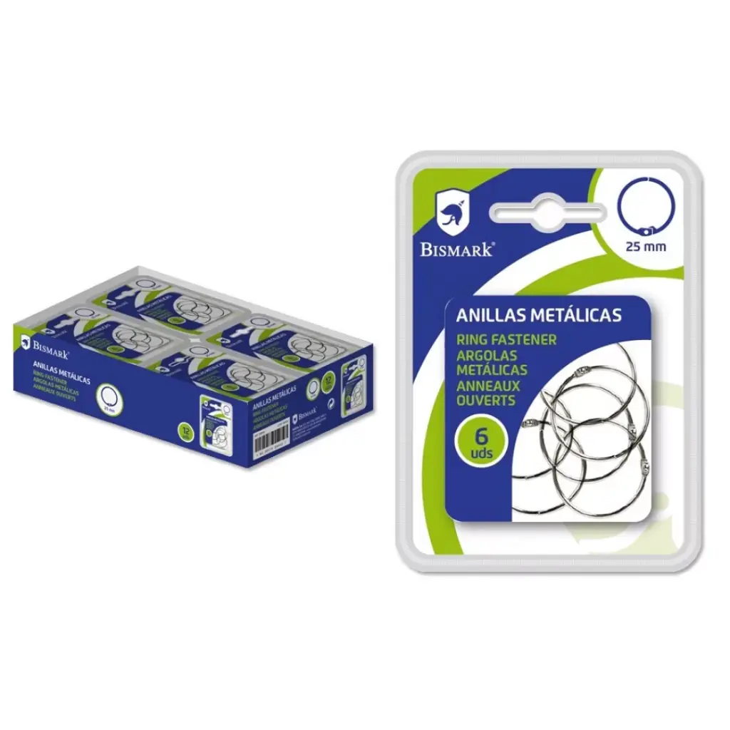ANILLA METALICA 25 mm, blister , 6 unidades doble bl . - bismark - 