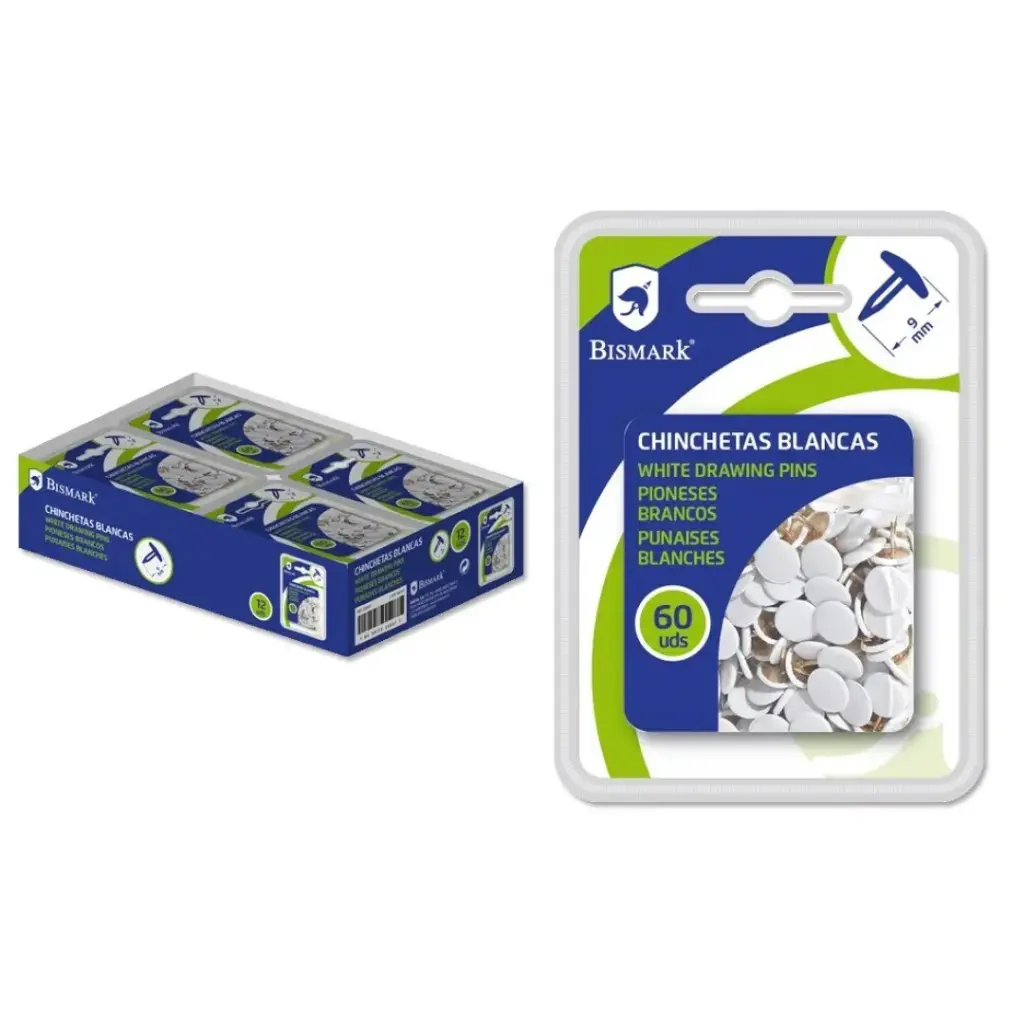 [328547] CHINCHETAS BLANCO 60 PCS - BISMARK -