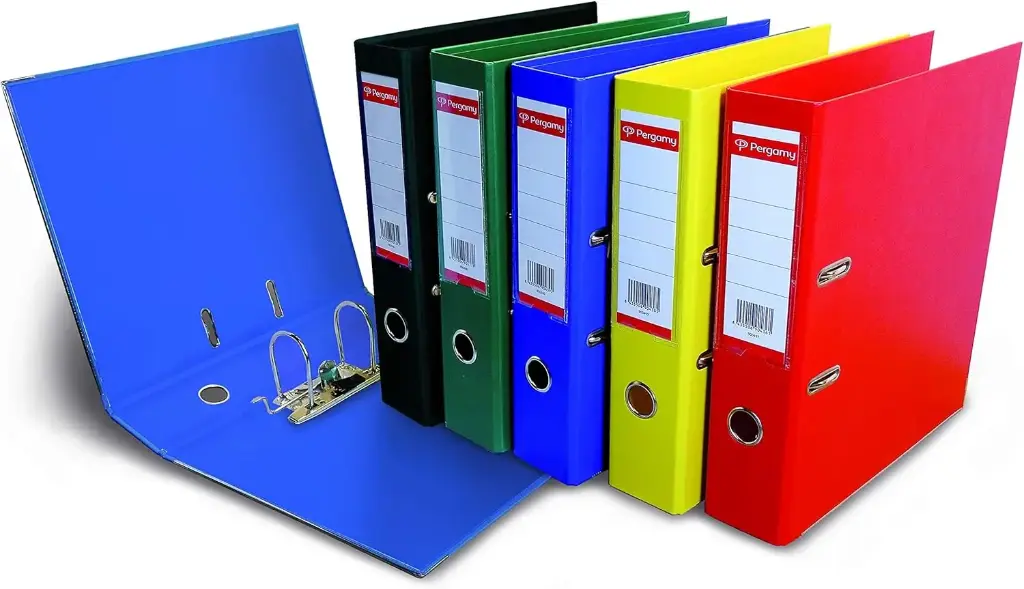 Archivador carton gofrado, 75 mm, color rojo - PERGAMY -