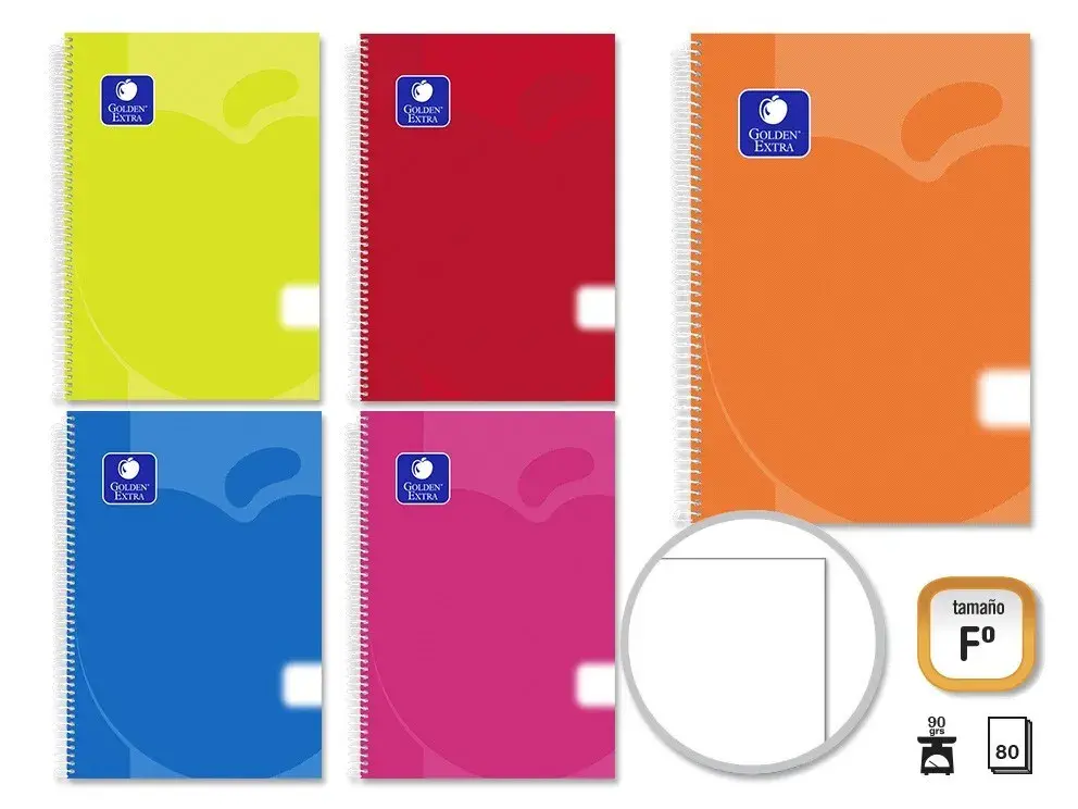 CUADERNO LISO 80H 90GR T.P FOLIO GOLDEN (copia)
