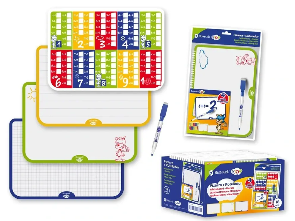 [327354] SET 2 PIZARRAS SURT. C/TABLAS + ROTULADOR/BORRADOR