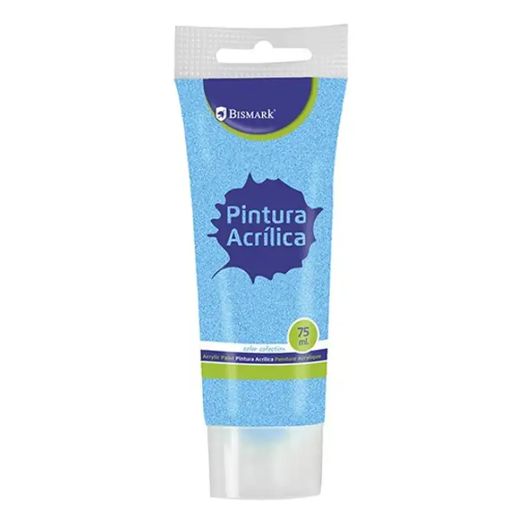[328674] PINTURA ACRILICA 75 ML CON GLITTER - bismark - (AZUL)