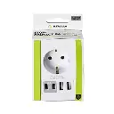 ADAPTADOR ENCHUFE SCHUKO BLANCO +2 X USB A+ 2 X USB TYPE C