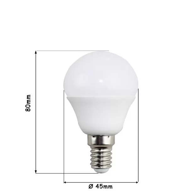 BOMBILLA LED ESFÉRICA E14 P45 5W B. FRIO