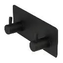 GANCHO DOBLE PERCHERO METALICO AUTOADHESIVO NEGRO 11,5X4,5X3CM
