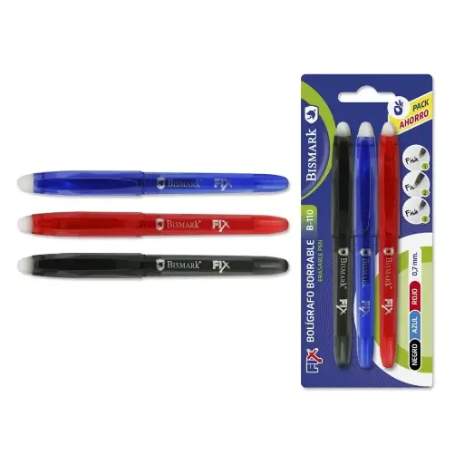 [329569]  BOLIGRAFO BORRABLE (PACK 3 COLORES) BISMARK 