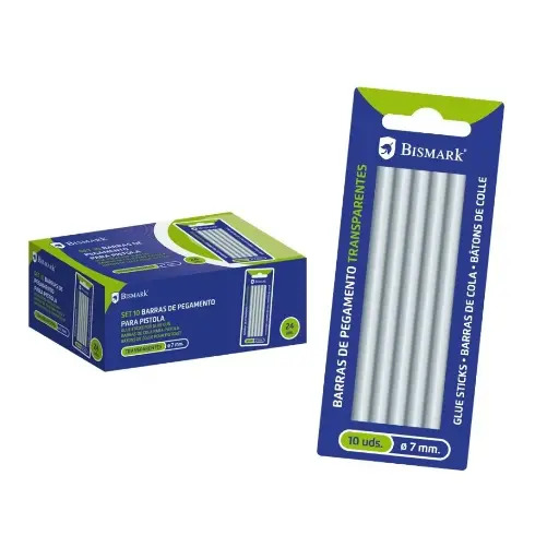 [327109] BARRAS DE SILICONA TRANSPARENTE PACK 10 7x100mm