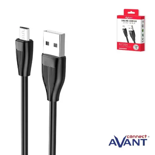 [AV1024] CABLE CARGA Y DATOS USB 2.0 a MICRO USB 1.2M NEGRO AVANT