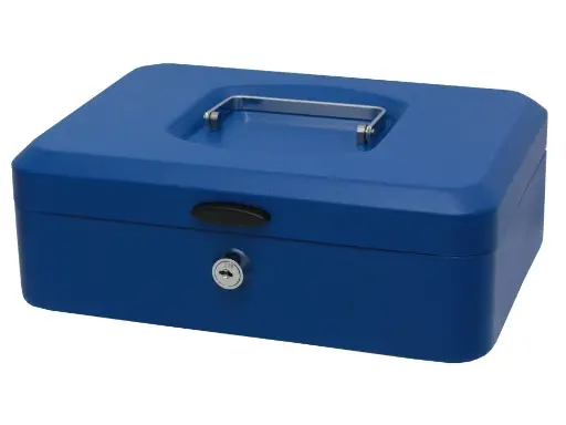 [318737] CAJA CAUDALES C/BANDEJA Y CIERRE GRANDE AZUL