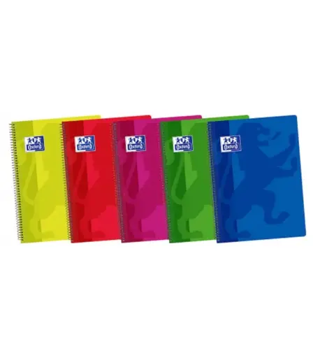 [400091365] CUADERNO ESPIRAL 80H FOLIO 4X4MM C/MARGEN TAPA DE PLÁSTICO OXFORD
