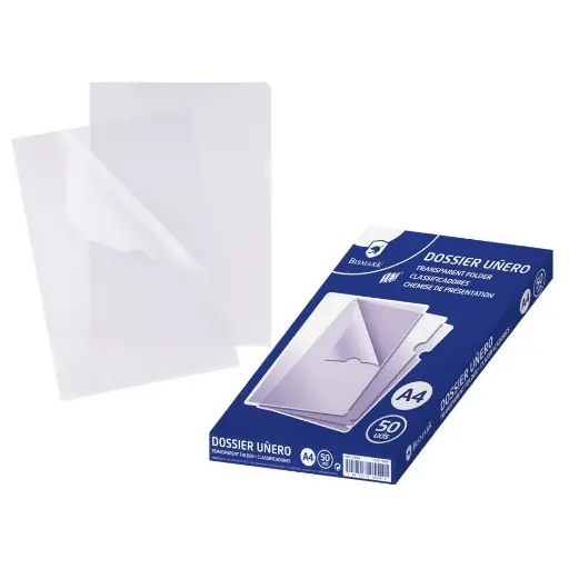 [318426] DOSSIER UÑERO A4 TRANSPARENTE (PACK 50) FUNDAS PLASTICO