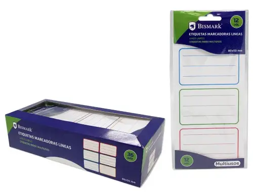 [325717] ETIQUETAS MARCADORAS LINEAS 80x50mm - 12 UDS
