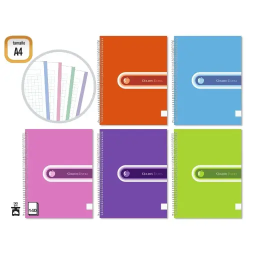 [318210] GOLDEN EXTRA CUADERNO T.F. A4 140 H. MICROPERFORADO