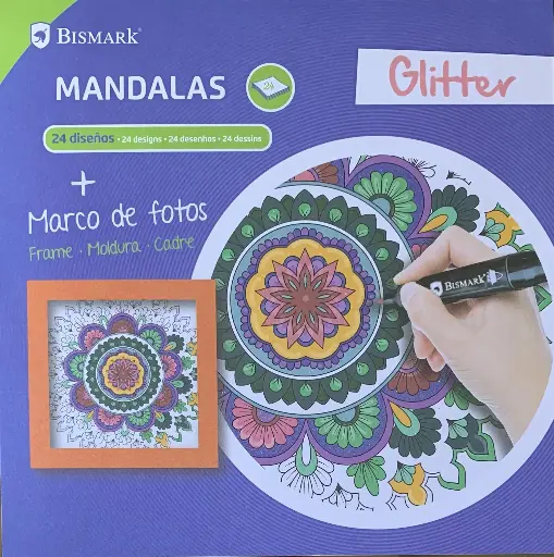 [328095] LIBRO MANDALAS BRILLANTINA 24 HOJAS + MARCO COLOR