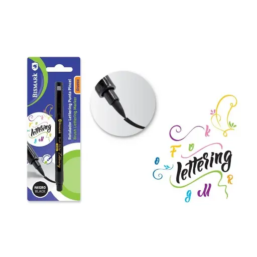 [330012] ROTULADOR PINCEL LETTERING NEGRO PUNTA GRUESA 2mm