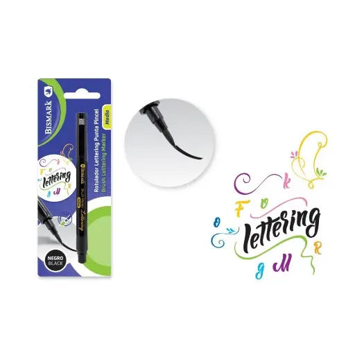 [330011] ROTULADOR PINCEL LETTERING NEGRO PUNTA MEDIA 1.5mm