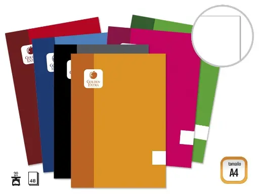 [324801] GOLDEN LIBRETA BLOCK  A4, 90 GRM. 48 HOJAS LISO